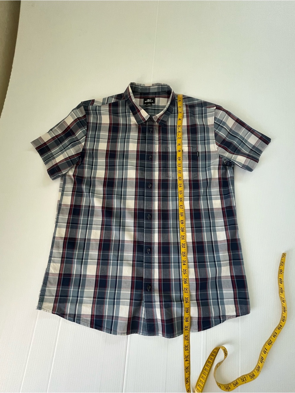 O’Neill Kensington Dust Blue Plaid Short Sleeve Button Up Shirt Size XXL - Picture 8 of 9